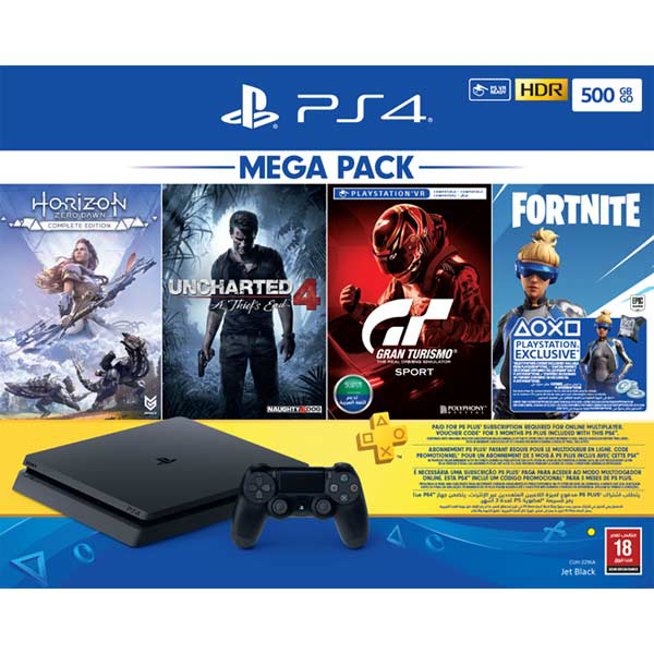 Sony Playstation Ps4 500gb Controllers 1 4 Games Horizon Grand Torism Uncharted4 Frontier Voucher 1 Ps Plus 90 Days Subscription Haddad الحداد